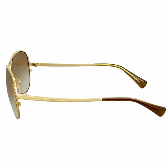 Coach AviatorGold/Milky Olive Sunglasses 59mm - Picture 4 of 7